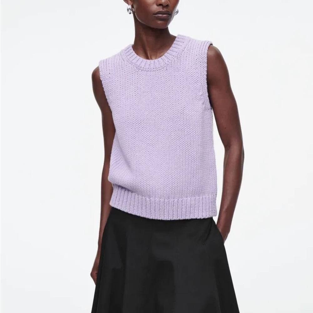 COS Lilac Sleeveless chunky Knitted Vest